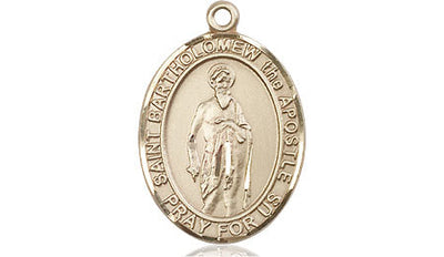 St Bartholomew the Apostle Medal Necklace, 14kt gold, Bliss Manufacturing
