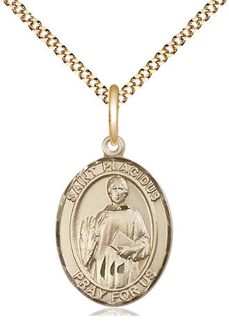 St Placidus Catholic Saint Medal, gold-filled, Bliss Manufacturing