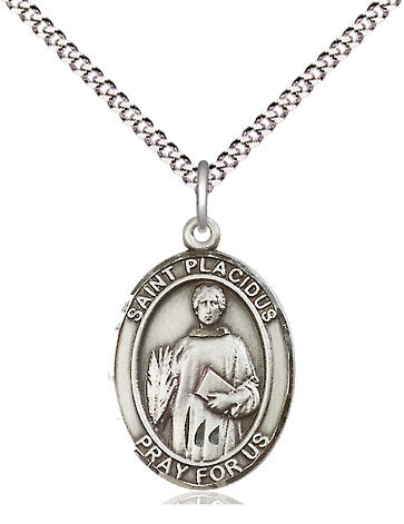 St Placidus Catholic Saint Medal, pewter / sterling silver / gold-filled (view 4), Bliss Manufacturing
