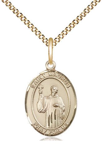 St Maurus Medal Necklace, gold-filled, Bliss Manufacturing