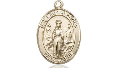 Our Lady of Knock Catholic Patron Saint Medal, 14kt gold, Bliss Manufacturing