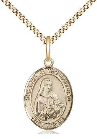 Our Lady of the Railroad Catholic Patron Saint Medal, gold-filled, Bliss Manufacturing
