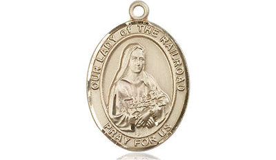 Our Lady of the Railroad Catholic Patron Saint Medal, 14kt gold, Bliss Manufacturing
