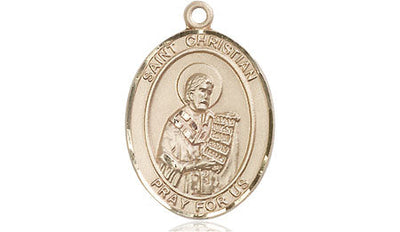 St Christian Demosthenes Medal Necklace, 14kt gold, Bliss Manufacturing