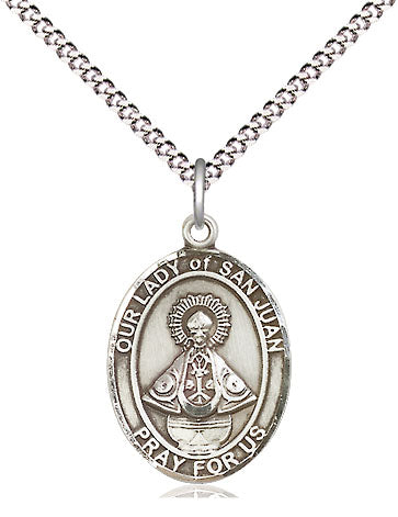 Our Lady of San Juan Catholic Patron Saint Medal, pewter / sterling silver / gold-filled (view 4), Bliss Manufacturing