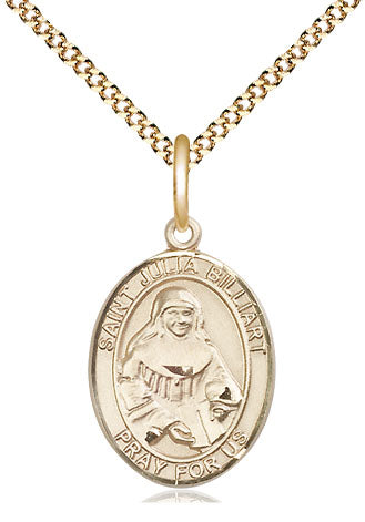 St Julia Billiart Medal Necklace, gold-filled, Bliss Manufacturing
