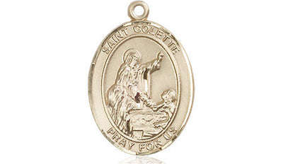 St Colette Medal Necklace, pewter / sterling silver / gold-filled (view 6), Bliss Manufacturing