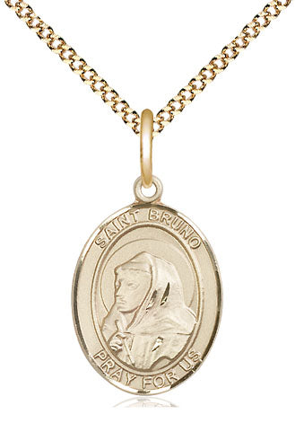 St Bruno Medal Necklace, gold-filled, Bliss Manufacturing
