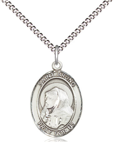 St Bruno Medal Necklace, pewter / sterling silver / gold-filled (view 4), Bliss Manufacturing