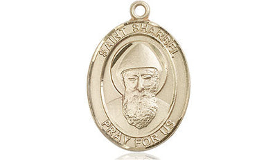 St Sharbel Catholic Saint Medal, 14kt gold, Bliss Manufacturing