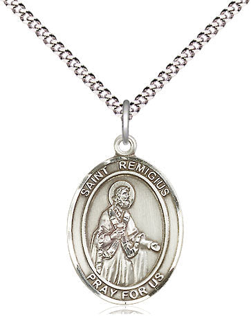 St Remigius of Reims Medal Necklace, pewter / sterling silver / gold-filled (view 4), Bliss Manufacturing