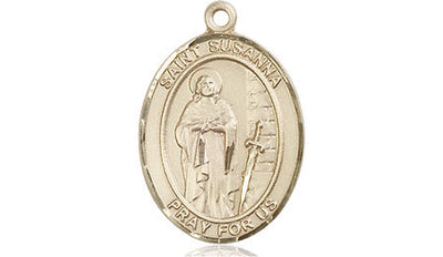 St Susanna Catholic Saint Medal, 14kt gold, Bliss Manufacturing