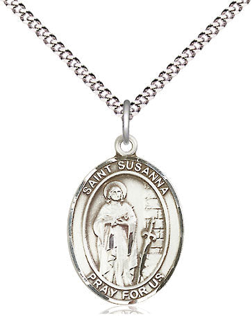 St Susanna Catholic Saint Medal, pewter / sterling silver / gold-filled (view 4), Bliss Manufacturing