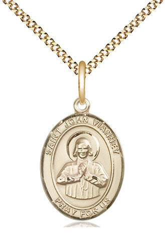 St John Vianney Medal Necklace, gold-filled, Bliss Manufacturing