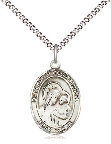 Our Lady of Good Counsel Catholic Patron Saint Medal, pewter / sterling silver / gold-filled (view 4), Bliss Manufacturing