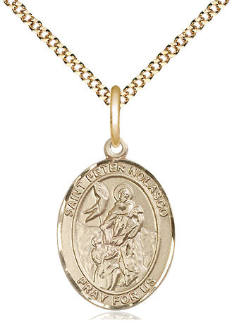St Peter Nolasco Catholic Saint Medal, gold-filled, Bliss Manufacturing