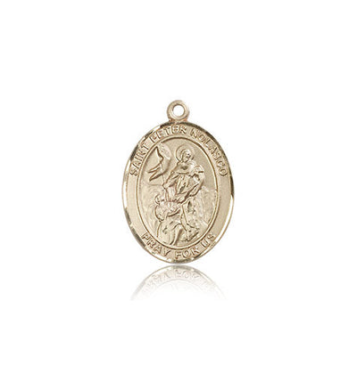 St Peter Nolasco Catholic Saint Medal, 14kt gold, Bliss Manufacturing