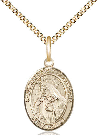 St Margaret of Cortona Medal Necklace, gold-filled, Bliss Manufacturing