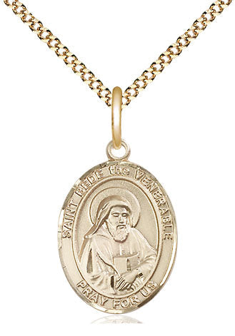 St Bede the Venerable Medal Necklace, gold-filled, Bliss Manufacturing