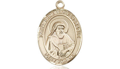 St Bede the Venerable Medal Necklace, 14kt gold, Bliss Manufacturing