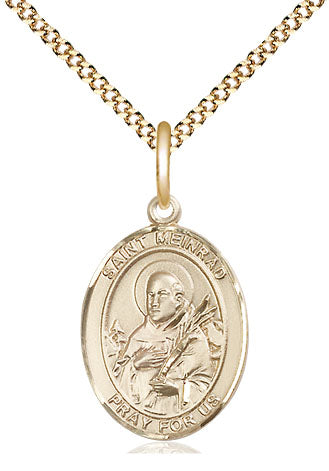St Meinrad of Einsideln Medal Necklace, gold-filled, Bliss Manufacturing