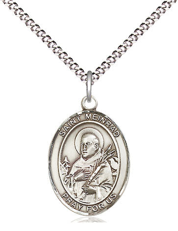 St Meinrad of Einsideln Medal Necklace, pewter / sterling silver / gold-filled (view 4), Bliss Manufacturing
