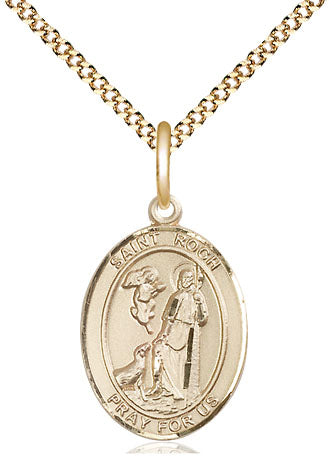 St Roch Catholic Saint Medal, gold-filled, Bliss Manufacturing