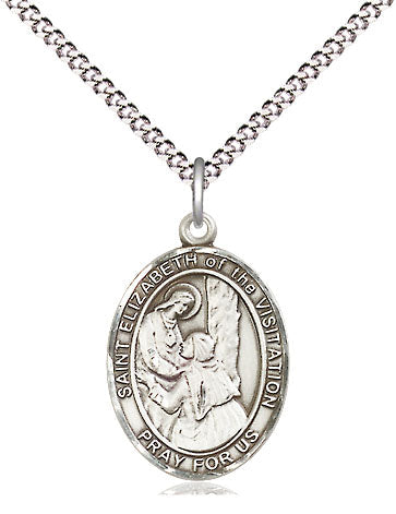 St Elizabeth of the Visitation Medal Necklace, pewter / sterling silver / gold-filled (view 4), Bliss Manufacturing