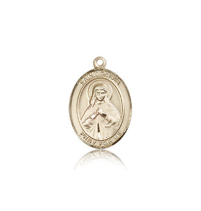 St Olivia Catholic Saint Oval Medal, 14kt gold, Bliss Manufacturing