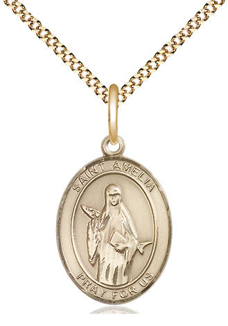 St Amelia Medal Necklace, gold-filled, Bliss Manufacturing