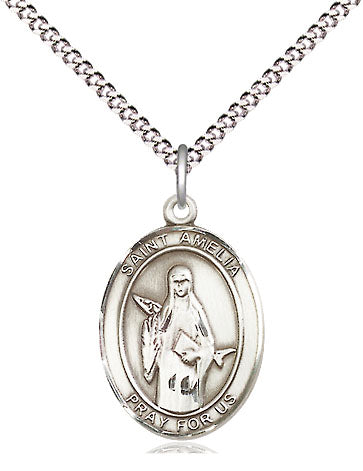 St Amelia Medal Necklace, pewter / sterling silver / gold-filled (view 4), Bliss Manufacturing