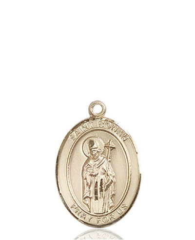 St Ronan Medal Necklace, 14kt gold, Bliss Manufacturing