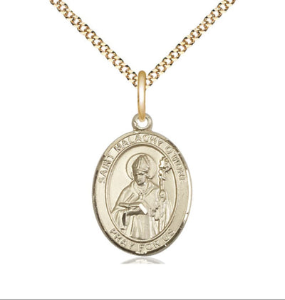 St Malachy O'More Catholic Patron Saint Gold-filled Medal with Plated Chain, Bliss Manufacturing