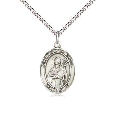 St Malachy O'More Catholic Patron Saint Sterling Silver Medal with Plated Chain, Bliss Manufacturing