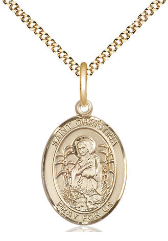 St Christina the Astonishing Medal Necklace, gold-filled, Bliss Manufacturing