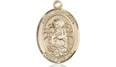 St Christina the Astonishing Medal Necklace, 14kt gold, Bliss Manufacturing
