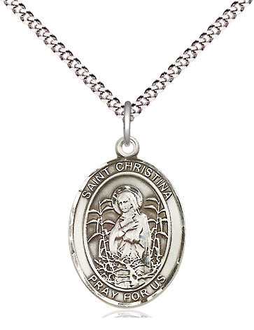 St Christina the Astonishing Medal Necklace, pewter / sterling silver / gold-filled (view 4), Bliss Manufacturing