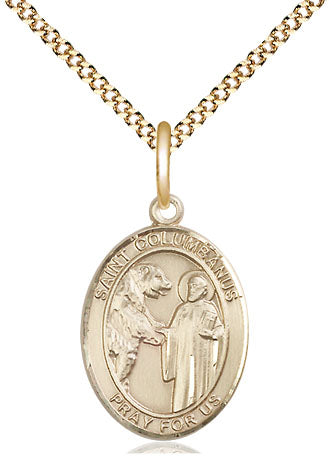 St Columbanus Medal Necklace, gold-filled, Bliss Manufacturing