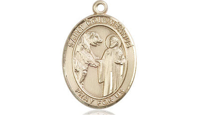St Columbanus Medal Necklace, 14kt gold, Bliss Manufacturing