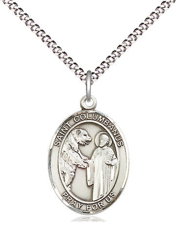 St Columbanus Medal Necklace, pewter / sterling silver / gold-filled (view 4), Bliss Manufacturing