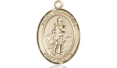 St Cornelius Medal Necklace, 14kt gold, Bliss Manufacturing