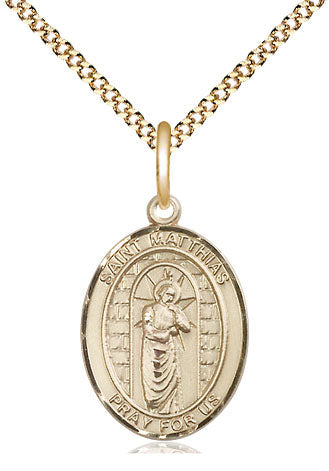 St Matthias the Apostle Medal Necklace, gold-filled, Bliss Manufacturing