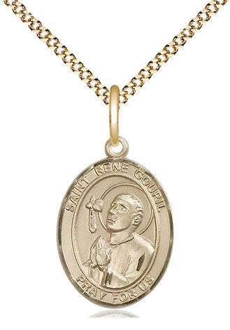 St Rene Goupil Catholic Saint Medal, gold-filled, Bliss Manufacturing
