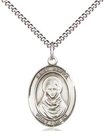 St. Rafka Catholic Saint Medal Pendant, pewter / sterling silver / gold-filled (view 4), Bliss Manufacturing