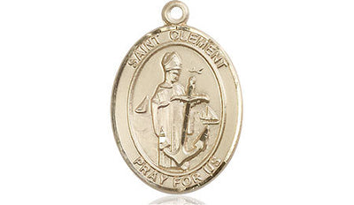 St Clement Medal Necklace, 14kt gold, Bliss Manufacturing