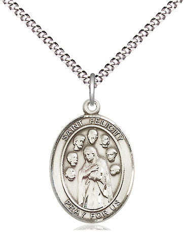 St Felicity Medal Necklace, pewter / sterling silver / gold-filled (view 4), Bliss Manufacturing