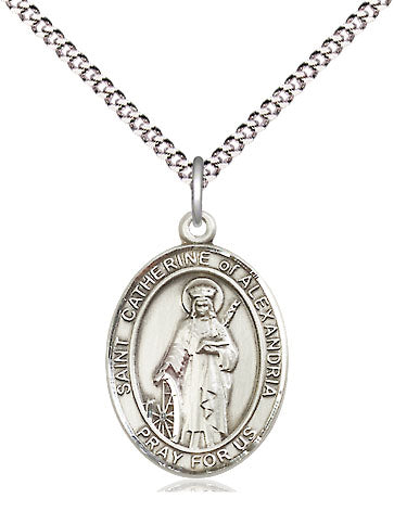 St Catherine of Alexandria Medal Necklace, pewter / sterling silver / gold-filled (view 4), Bliss Manufacturing