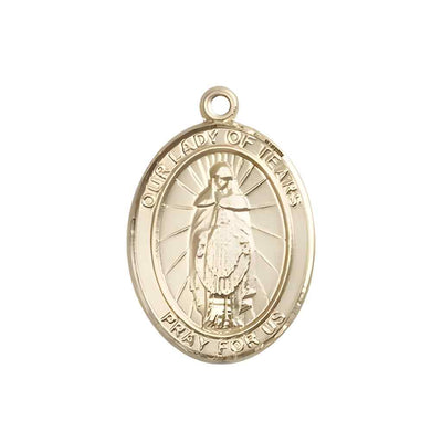 Our Lady of Tears Catholic Patron Saint Medal, 14kt gold, Bliss Manufacturing