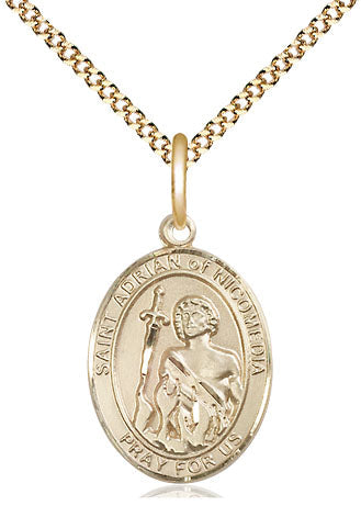 St Adrian of Nicomedia Medal Necklace, gold-filled, Bliss Manufacturing