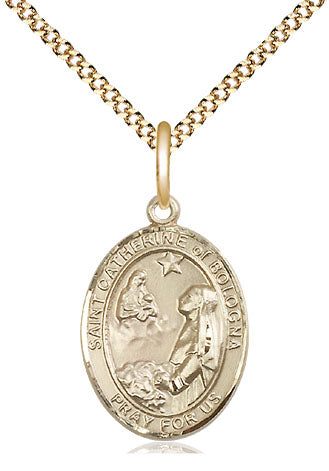 St Catherine of Bologna Medal Necklace, gold-filled, Bliss Manufacturing